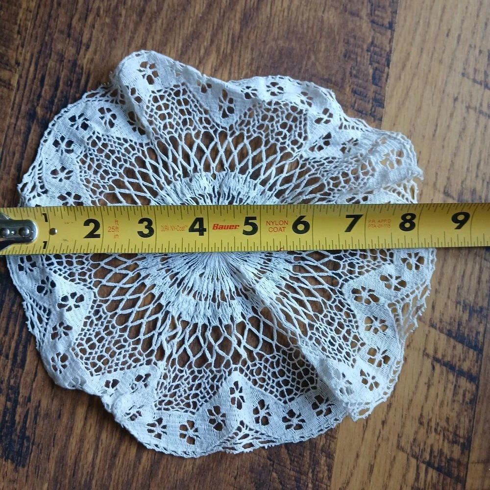 Lot 5 Vtg Crochet Lace Doilies Handmade Mixed Ivory/White Ephemera Crafts READ